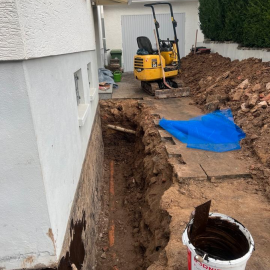 Minibagger arbeiten