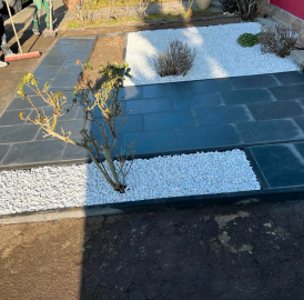 Terrassenbau, Einfahrt Gartengestaltung Rollrasen 